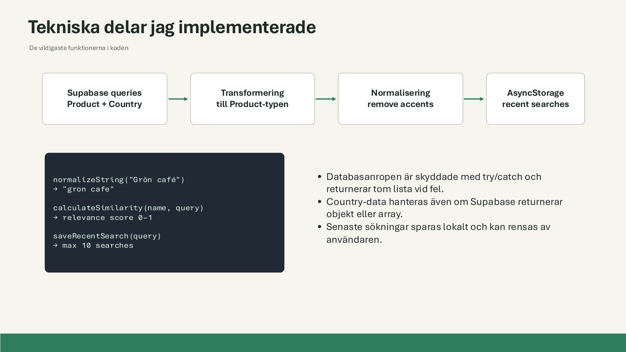 Teknisk översikt över sökimplementationen